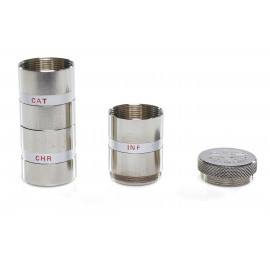 Three oil containers, nickel (11)