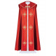Liturgical cope embroidered IHS - red (38)