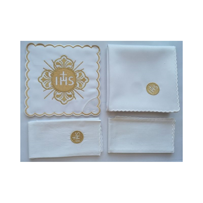 Chalice linen set gold IHS - embroidery (134)