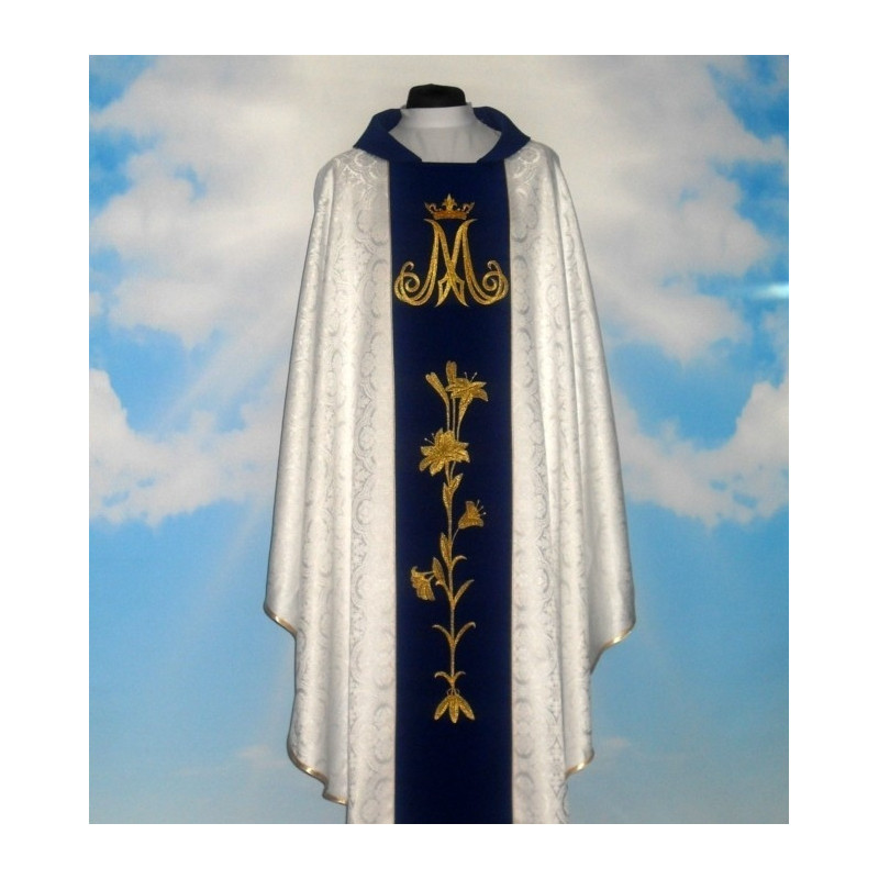 Chasuble, St. Mary's embroidered belt - silver color (7)
