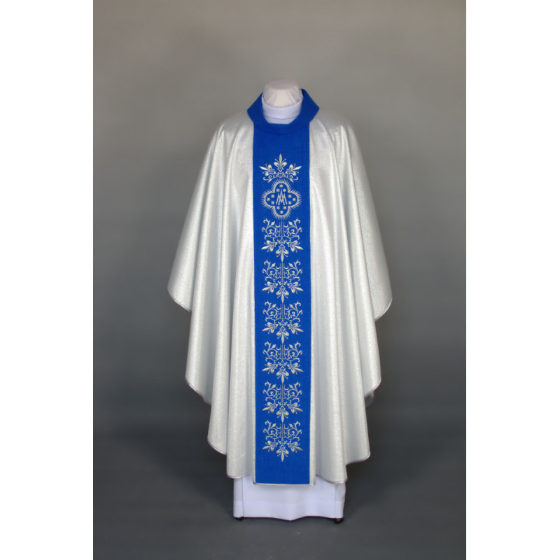 Marian chasuble embroidered - silver (26)