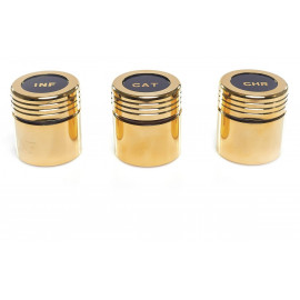 CHR, INF or CAT oil container, gold-plated (4)