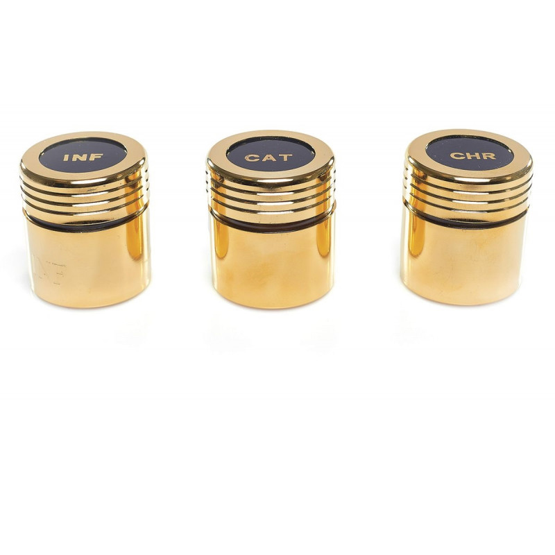 CHR, INF or CAT oil container, gold-plated (4)