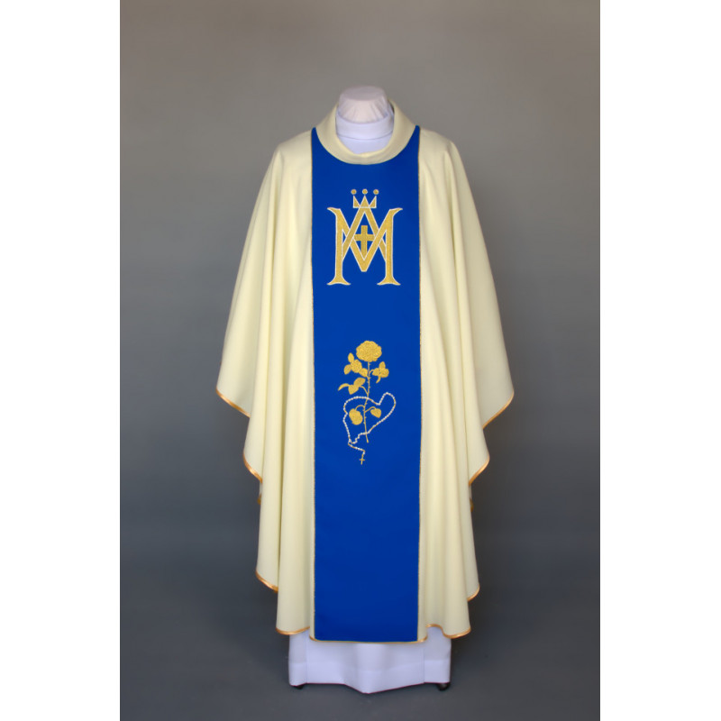 Marian chasuble embroidered - ecru (30)