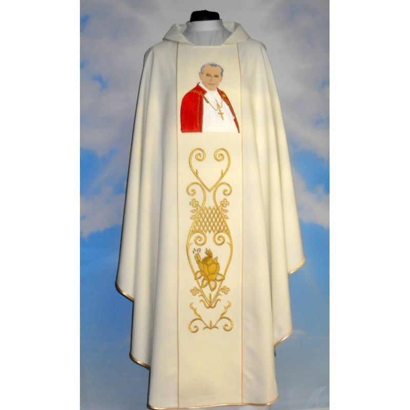Chasuble with the image of John Paul II - smooth material