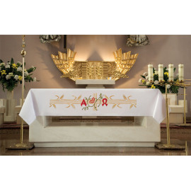 Altar tablecloth - embroidered symbol Alpha and Omega