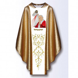Chasuble with the image of John Paul II and Merciful Jesus - wide belt (2)