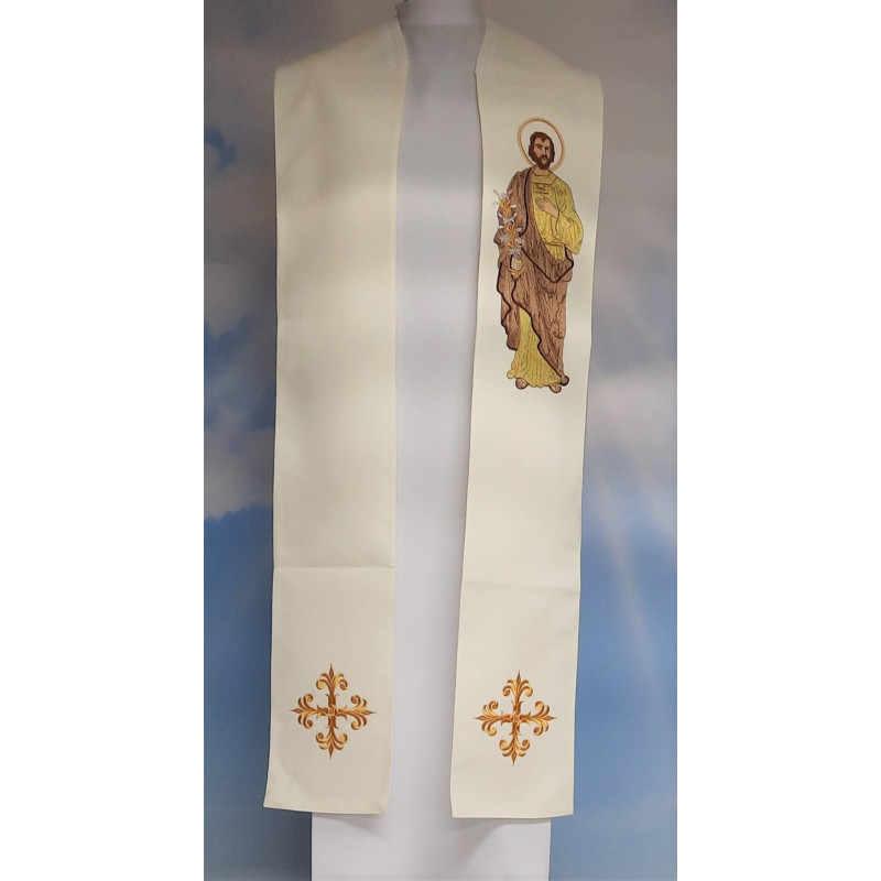 Embroidered stole with the image of St. Joseph (4)
