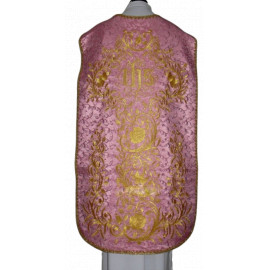 Roman chasuble pink embroidered IHS (69)