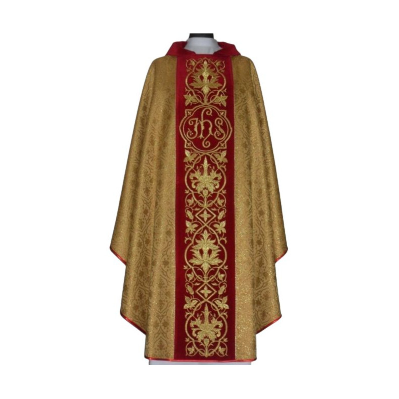 Chasuble rosette - embroidered velvet belt (1)