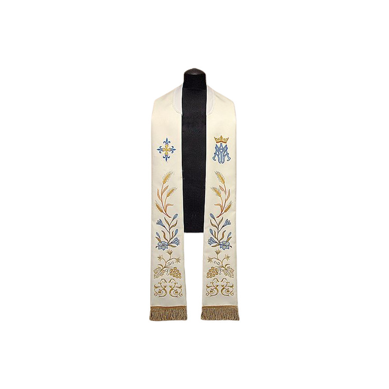 Embroidered stole, Marian symbol (33)