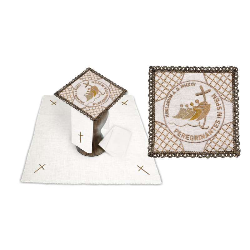 Chalice linen set Jubilee 2025 (Peregrinantes in Spem) - LINEN