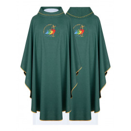 Embroidered green chasuble Peregrinantes in Spem (2) - JUBILEE ROME 2025