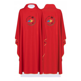 Chasuble in red - Jubilee 2025 (Pilgrims of Hope) - inscription in Latin