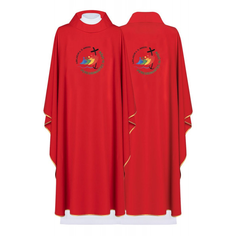 Chasuble in red - Jubilee 2025 (Pilgrims of Hope) - inscription in Latin