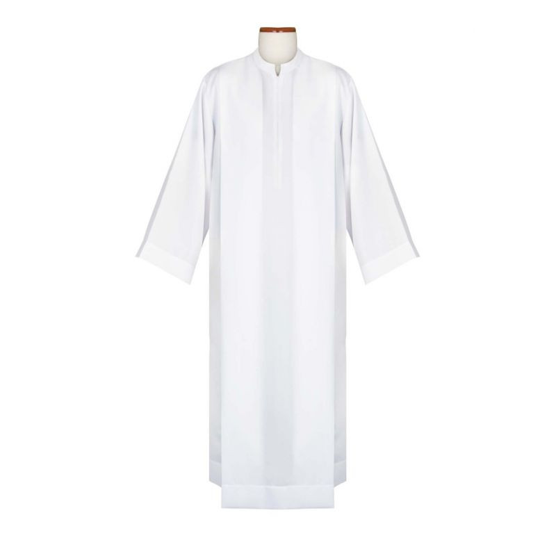 Clergy alb with zip at the front, with pleats (12)