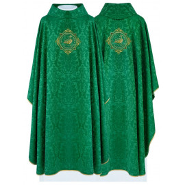 Embroidered green chasuble, Jubilee 2025 - Peregrinantes in Spem, Latin inscription (5)