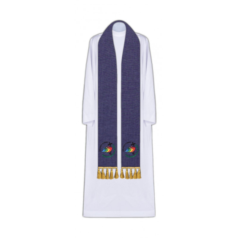 Embroidered purple stole Jubilee 2025 (Peregrinantes in Spem)