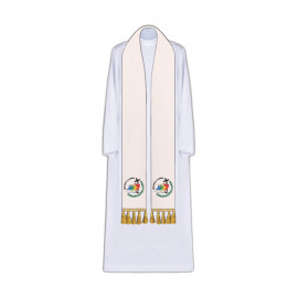 Embroidered ecru stole Jubilee 2025 (Peregrinantes in Spem)