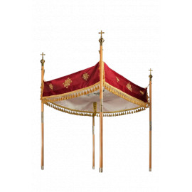 Red and Gold Processional Canopy for Eucharistic Celebrations