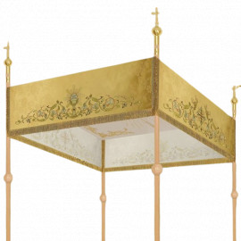 Processional Canopy with Religious Symbols and Ornate