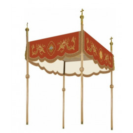 Embroidered processional canopy - red (12)