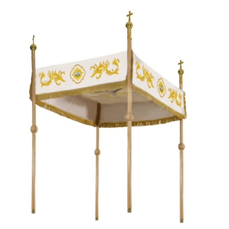 Embroidered processional canopy - ecru (11)