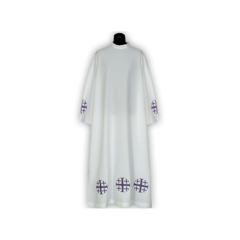 Clergy alb embroidered, stand-up collar (19)