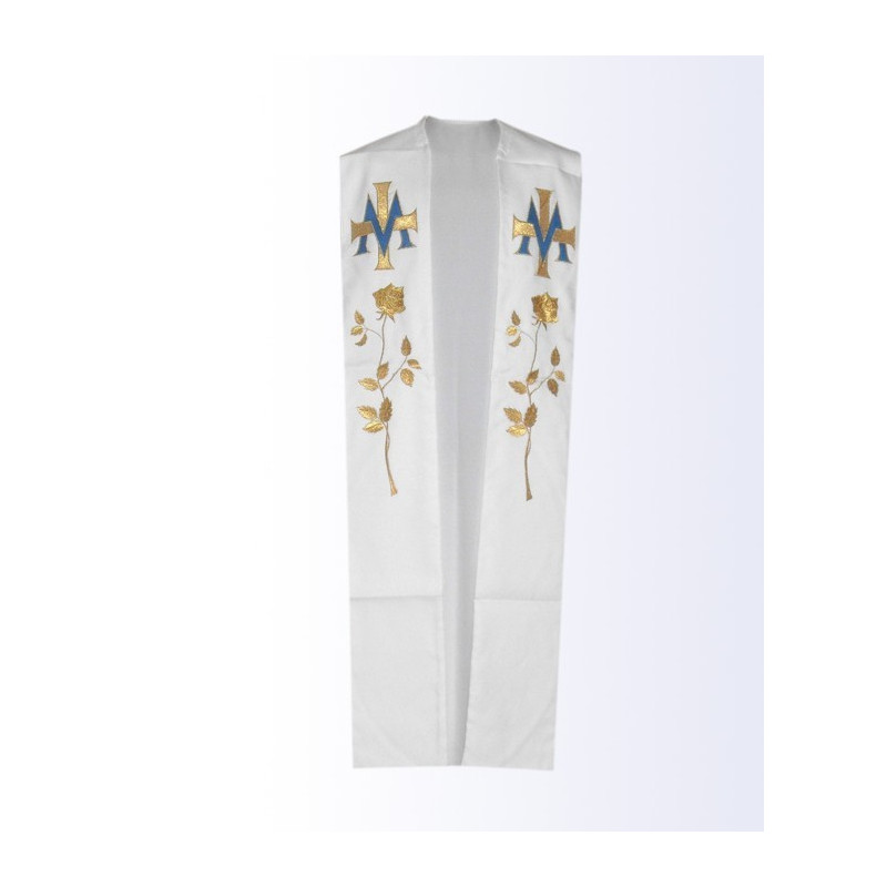 Ecru stole with Eucharistic motif