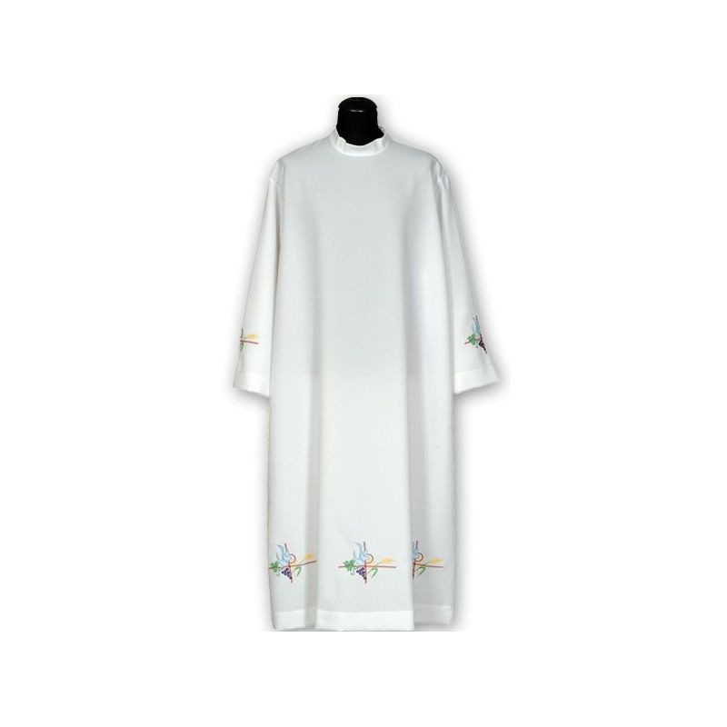 Clergy alb embroidered, stand-up collar (20)