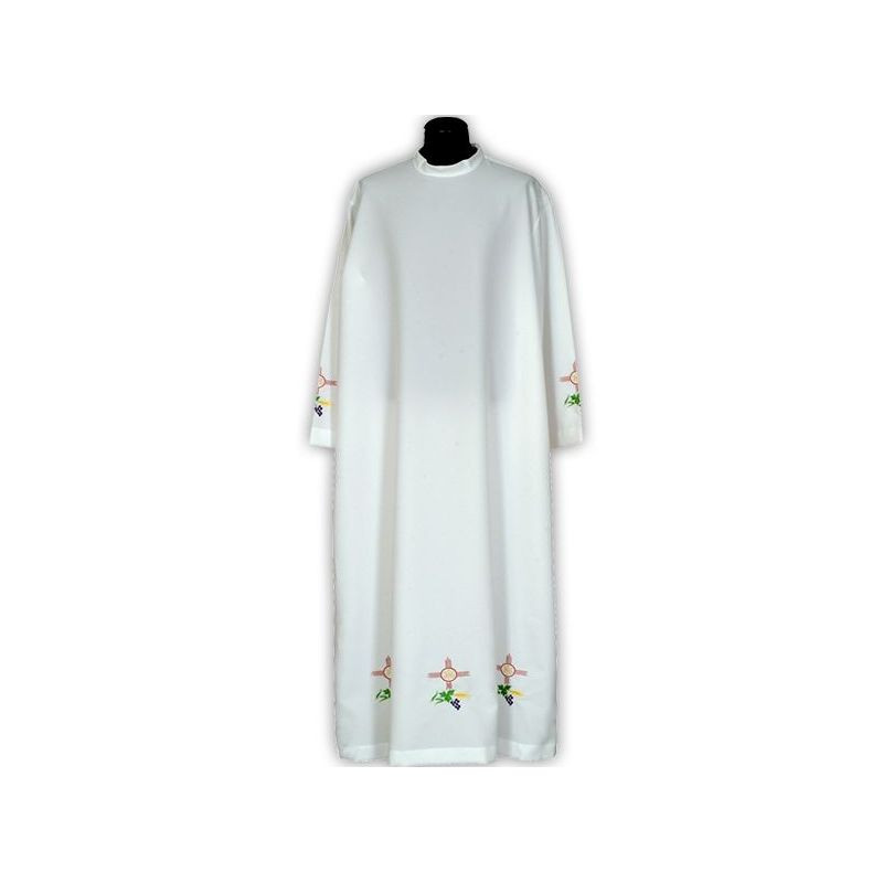 Clergy alb embroidered, stand-up collar (23)