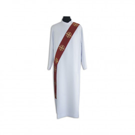 Deacon's stole red - embroidery jerusalem crosses