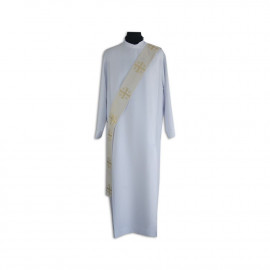 Diaconal stole ecru - embroidery jerusalem crosses
