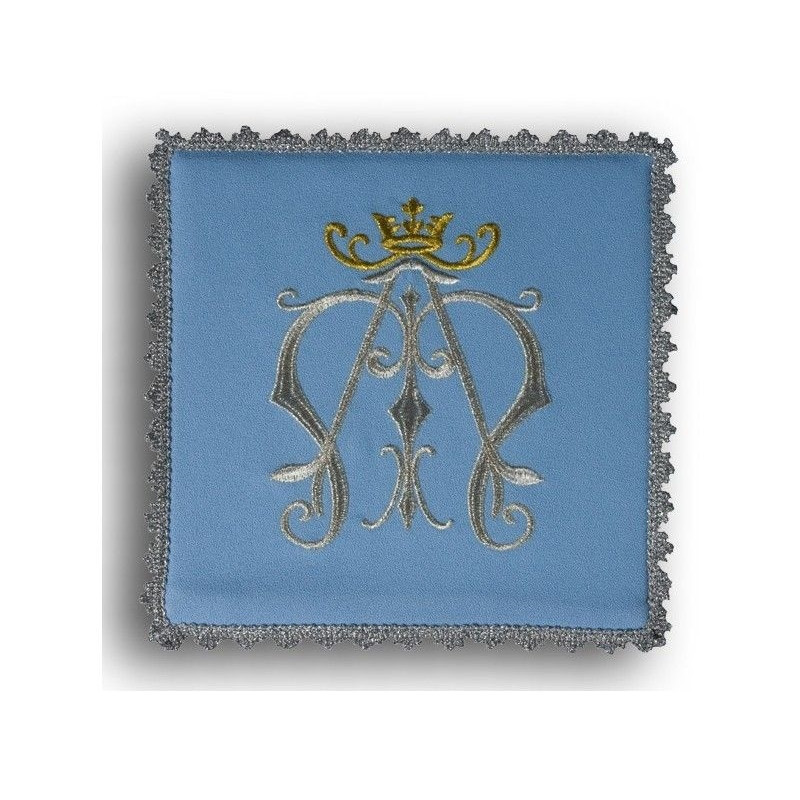 Blue embroidered pall - symbol of Mary