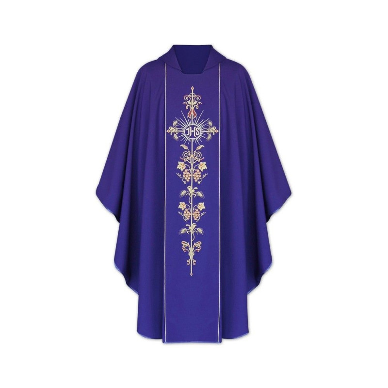 Gothic Chasuble IHS - liturgical colors (1)
