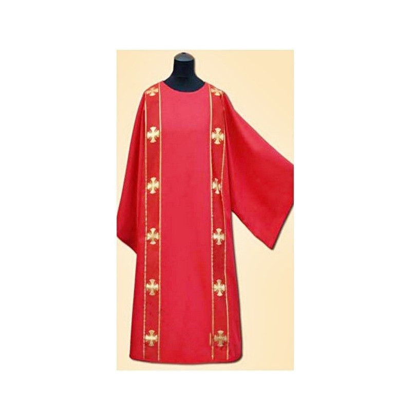 Dalmatic red + stole (two strips)