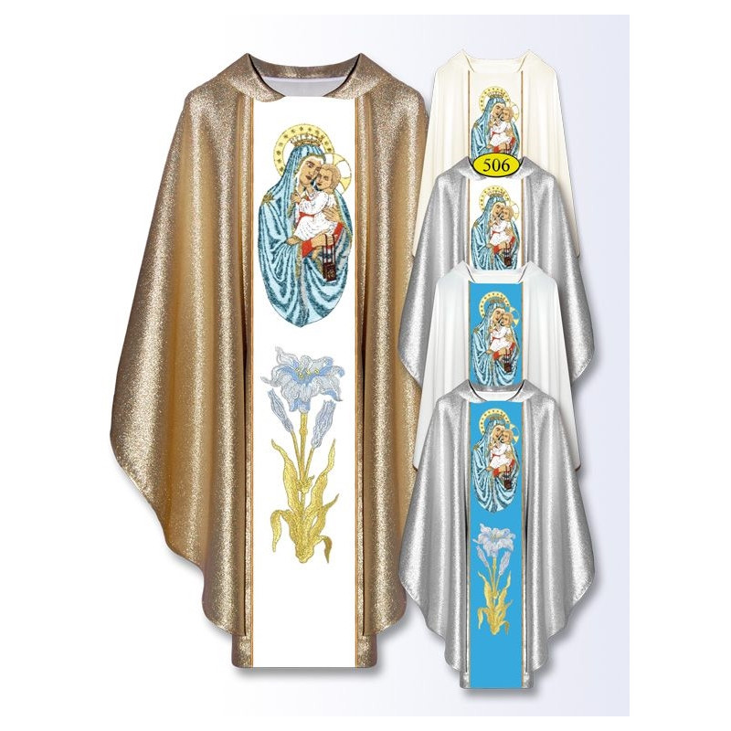 Embroidered chasuble with MB Scapular