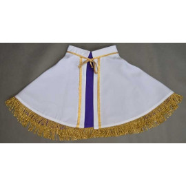 Double-sided altar shoulder cape white and purple (with tassels)