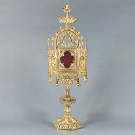 Gilded brass reliquary