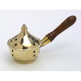 Incense burner with wooden handle