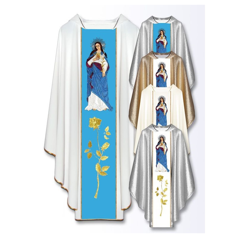 Chasuble with an embroidered image - Heart of Mary