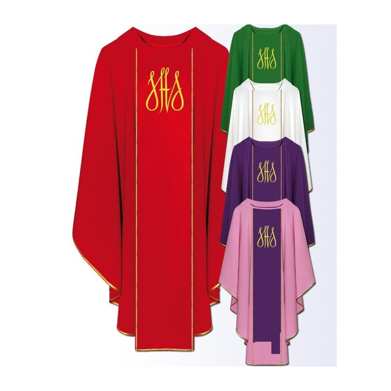 Chasuble with IHS embroidered belt (802)