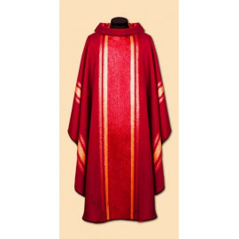 Chasuble fabric pouring red gold (47A)