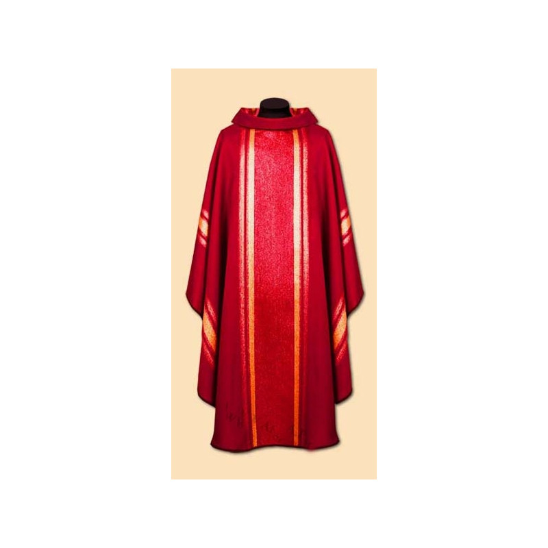 Chasuble fabric pouring red gold (47A)
