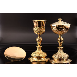 Baroque set chalice + ciborium + paten (14)