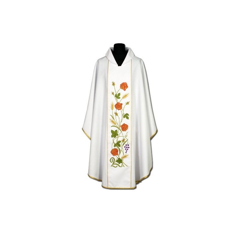 Embroidered chasuble roses (2)