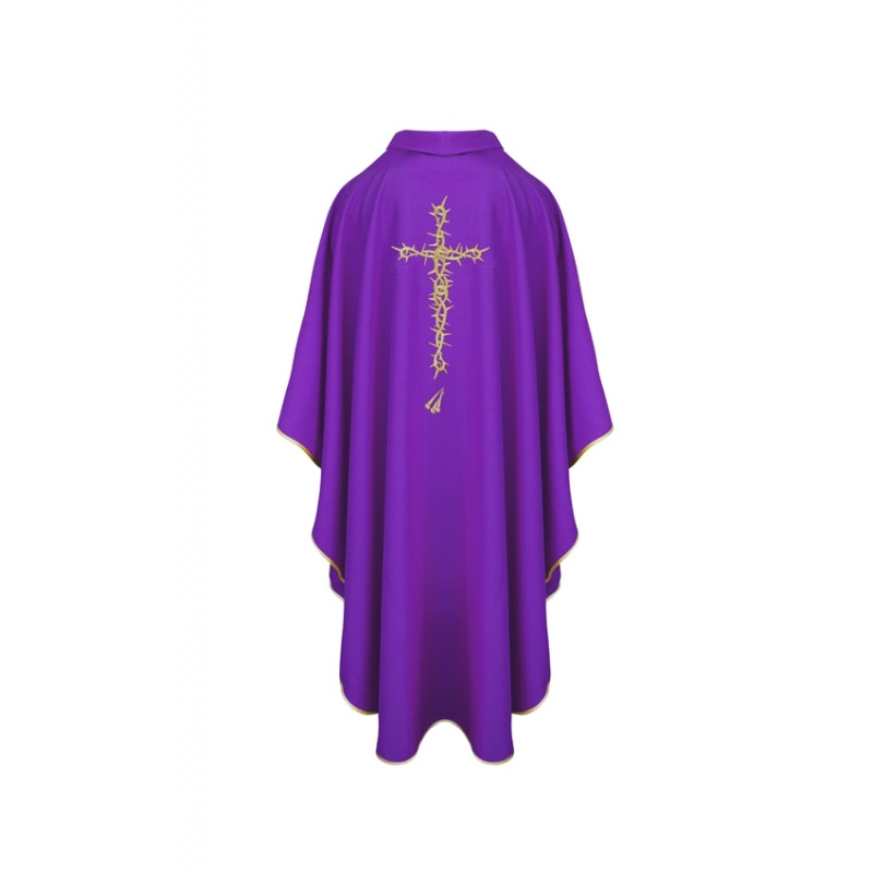 Chasuble with cross and thorns - violet