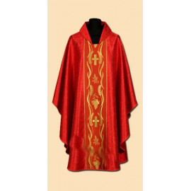 Embroidered damask chasuble (33A)