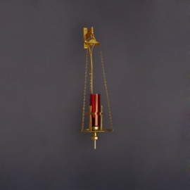Brass sanctuary lamp with crosses