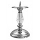 CHROME-PLATED BRASS CANDLESTICK WITH CRYSTAL (081-18)